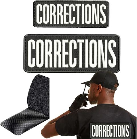 تصحيحات التطريز تصحيح واحد صغير وواحد كبير 3 "x8" و 2 "x6" الخطاف والحلقة على الظهر in Kuwait