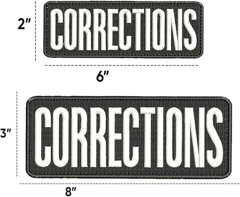 تصحيحات التطريز تصحيح واحد صغير وواحد كبير 3 "x8" و 2 "x6" الخطاف والحلقة على الظهر in Kuwait