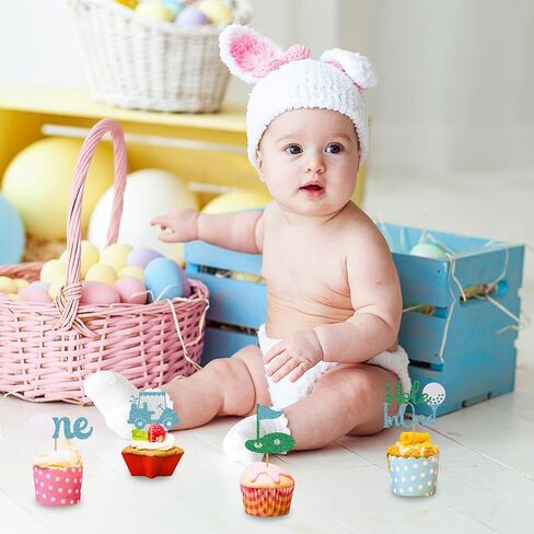 48pcs Golf Cupcake Toppers Hole Golf in in One Cupcake Toppers Golf 1st Birthday Cupcake for Boys Golf Birthday Party Baby Shower Cake Decorations Blue in Kuwait