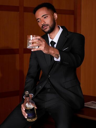 MAGE MALE Mens 3 Piece Slim Fit Suits Tuxedo Suit Set Prom Wedding Suits Two Button Blazer Jacket Vest Pants with Tie in Kuwait