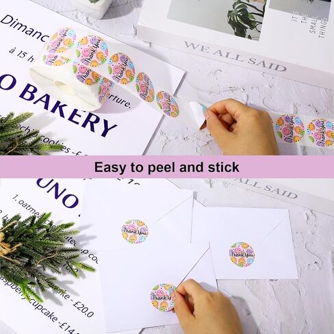 1000Pcs Thank You Sticker Happy Smile Face Paper Decal Pastel Round Adhesive Seal Sticker Label Rolls for Small Business Party Favor Gift Supplies, 1.5 in in Saudi Arabia