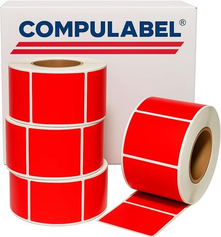 Compulabel 640113 ملصقات الشحن الحرارية النقل الحراري ، 4 بوصة × 6 بوصة ، أخضر ، لاصق دائم ، ثقوب بين الملصقات ، 1000 لكل لفة ، 4 لفات in Kuwait
