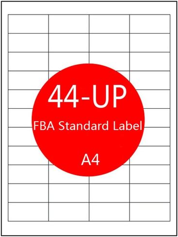 40 UP UP Amazon FBA Labels على ورقة A4 (100 ورقة) ، 4000 ملصقات بريد إلكتروني للملصقات ذاتية الشحن البيضاء لطابعة الليزر/الحبر ، ملصقات باركود FNSKU الحرارية （52.5 × 29.7 مم） in Kuwait