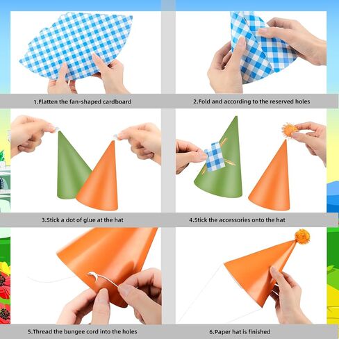 24 Pcs Wizard Cone Party Hats Colorful Birthday Cups Dwarf Cone Hats Disposable Paper Elf Headwear Ice Cream for Halloween Party Costume Supplies in Saudi Arabia