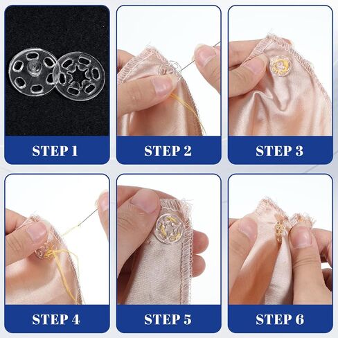 100 pcs لقطات واضحة للخياطة ، 3 أحجام واضحة الخياطة على اللقطات للملابس ، أزرار SNAP البلاستيكية مستديرة للقمصان خياطة حرفة DIY (40 مجموعة/7 مم ، 30 مجموعة/10 مم ، 30 مجموعة/15 مم) in Saudi Arabia