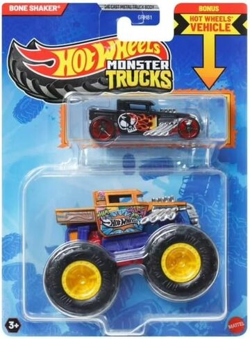 Hot Wheels Monster Trucks Bone Shaker Comic Edition with Bonus 1:64 Scale Diecast Car in Saudi Arabia