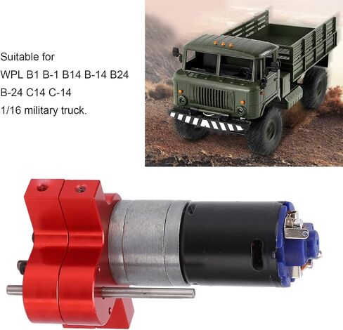 Dilwe RC Motor Gear Box Set, RC Transmission Gear Box with 370 Motor Upgrade Parts for WPL B1 B?1 C14 C?14 1/16 Truck(Red) in Saudi Arabia