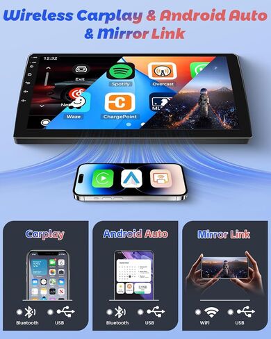 2GB+64GB Android 13 ستيريو سيارة لهوندا أكورد راديو 7th 2003-2007: 10 بوصة تعمل باللمس راديو السيارة مع لاسلكي Apple Carplay Android Auto Split Screen GPS BT FM HiFi Mic الكاميرا الخلفية in Kuwait