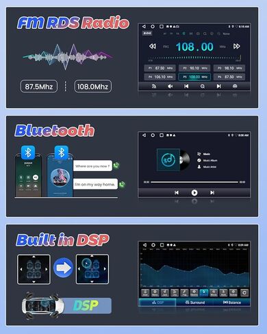 2GB+64GB Android 13 ستيريو سيارة لهوندا أكورد راديو 7th 2003-2007: 10 بوصة تعمل باللمس راديو السيارة مع لاسلكي Apple Carplay Android Auto Split Screen GPS BT FM HiFi Mic الكاميرا الخلفية in Kuwait