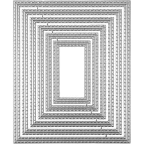 Nested Rectangle Frame Cutting Dies Metal Cutting Dies Stencil Scrapbooking Die-Cuts Carbon Steel Embossing Stencils Rectangle Embossing Template Stencil for DIY Wedding Birthday Blessing Card in Kuwait