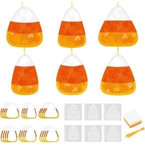24 Sets Ghost Crafts Halloween Tissue Paper Craft Kits Make Your Own Ghost Suncatchers Hanging Ornament DIY for Halloween Party Trick or Treat Party Supplies Classroom Actives in Kuwait