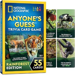 National Geographic Anyone's Guess Rainforest Animals Trivia Cards - Kids Trivia Card Game with 55 Jumbo Cards, Animal Games, Trivia Game in Kuwait