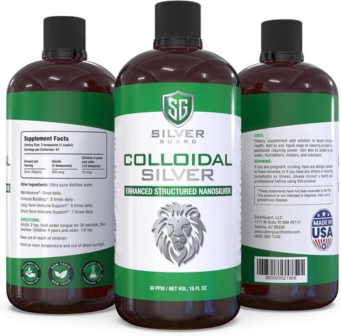 Enhanced Colloidal Silver Gallon Size—30ppm Pure & Natural Structured Silver Water—Organic Colloidal Silver Solution—128 oz (1 Gallon) in Saudi Arabia