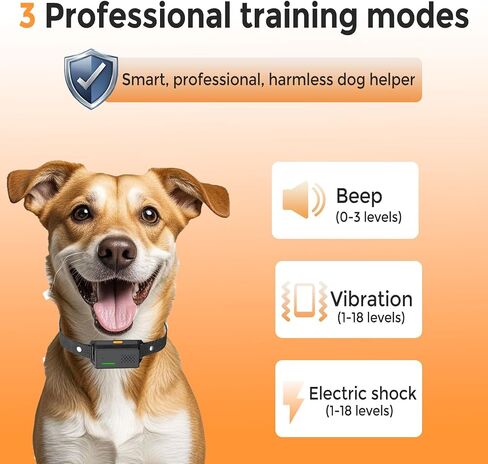 RuffStyle Dog Training Collar – Shock & No Shock Options, Manual Remote + Automatic Mode, Adjustable for Small, Medium & Large Dogs in Saudi Arabia