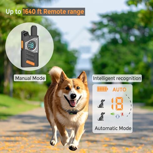 RuffStyle Dog Training Collar – Shock & No Shock Options, Manual Remote + Automatic Mode, Adjustable for Small, Medium & Large Dogs in Saudi Arabia