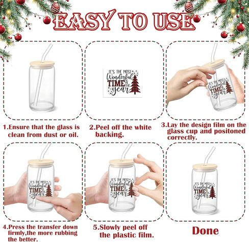 71Pcs Christmas Word Decals Stickers for Crafts Transfer Waterproof UV DTF Christmas Snow Man Deer Vinyl Decals Stickers for Ornaments Wood Glass Jars Cups Bottle Decoration(deer144) in Kuwait