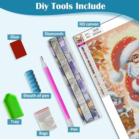 مجموعات فنية من جد عيد الميلاد للبالغين ، وأطقم الطلاء الماس 5D للمبتدئين البالغين ، و DIY كامل الجولة الحفر Diamond Dot Painf in Saudi Arabia