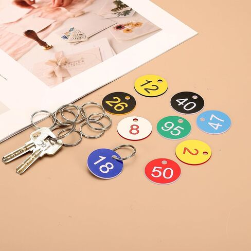 PATIKIL 20PCS Number Tags 1-20, Number Key Tags Plastic Numbered Keychain with Key Rings for Organizer Field Sales Hangers Clothes Labels ID, Black Yellow in Saudi Arabia