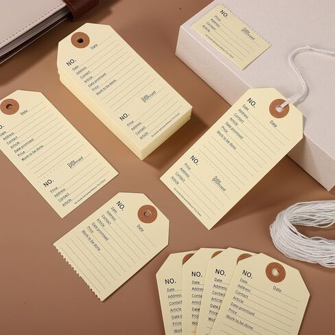 60pcs Repair Tags with Strings, 4.7x2.4 Inch Paper Tags Manila Repair Labels for Sold Coat Check Service Equipment Maintenance Inventory Labeling Crafts in Saudi Arabia