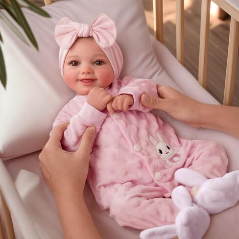 BABESIDE Drink and Wet Reborn Baby Dolls Girl – 17 Inch Lifelike Handmade Silicone Baby Doll, Can Drink & Pee, Real Life Baby Doll with Accessories, Gift for Girls Age 3+ Pretend Play & Collection in Saudi Arabia