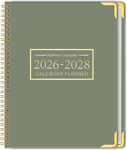 Monthly Planner 2026-2028 Hardcover with Metal Corner 3 Year Calendar 2026-2027-2028 Monthly Calendar Planner 36 Months from Jan 2026-Dec 2028,Large Size 8.5 x 11 Gradient Black for School, Office, Home Planning in Saudi Arabia