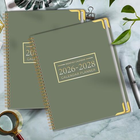 Monthly Planner 2026-2028 Hardcover with Metal Corner 3 Year Calendar 2026-2027-2028 Monthly Calendar Planner 36 Months from Jan 2026-Dec 2028,Large Size 8.5 x 11 Gradient Black for School, Office, Home Planning in Saudi Arabia