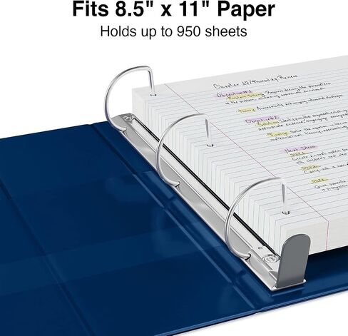 Staples Staples ثقيلة 5 بوصات 3 حلقات الموثق مع حلقات D وأربعة جيوب داخلية ، أزرق بحري ، 2/حزمة (ST60407-CCVS) in Saudi Arabia