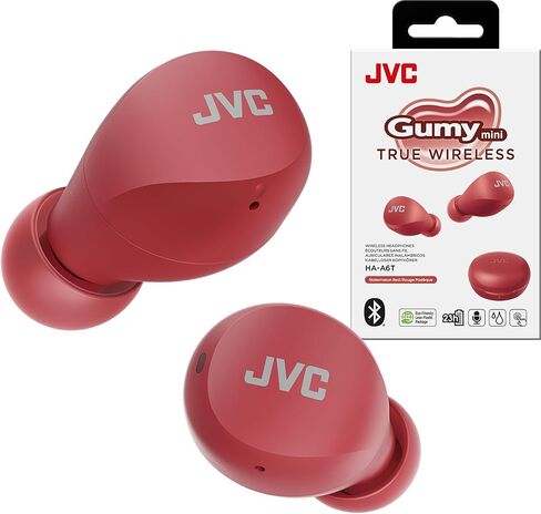 JVC Compact and Lightweight Gumy Mini True Wireless Earbuds Headphones, Long Battery Life (up to 23 Hours), Sound with Neodymium Magnet Driver, Water Resistance (IPX4) - HAA6TB (Black) in Kuwait