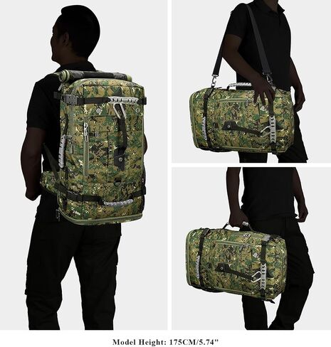 WITZMAN Travel Backpack for Men and Women Convertible Duffle Luggage Bag fit 17 Inch Laptop Carry On Bags for Airplane (B681 Black) in Saudi Arabia