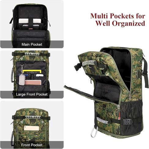 WITZMAN Travel Backpack for Men and Women Convertible Duffle Luggage Bag fit 17 Inch Laptop Carry On Bags for Airplane (B681 Black) in Saudi Arabia