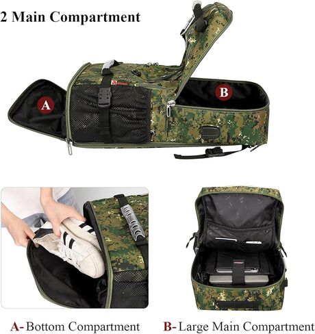 WITZMAN Travel Backpack for Men and Women Convertible Duffle Luggage Bag fit 17 Inch Laptop Carry On Bags for Airplane (B681 Black) in Saudi Arabia