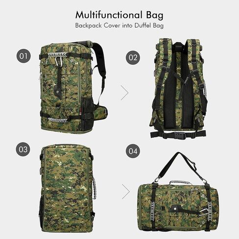 WITZMAN Travel Backpack for Men and Women Convertible Duffle Luggage Bag fit 17 Inch Laptop Carry On Bags for Airplane (B681 Black) in Saudi Arabia