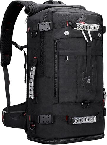 WITZMAN Travel Backpack for Men and Women Convertible Duffle Luggage Bag fit 17 Inch Laptop Carry On Bags for Airplane (B681 Black) in Saudi Arabia