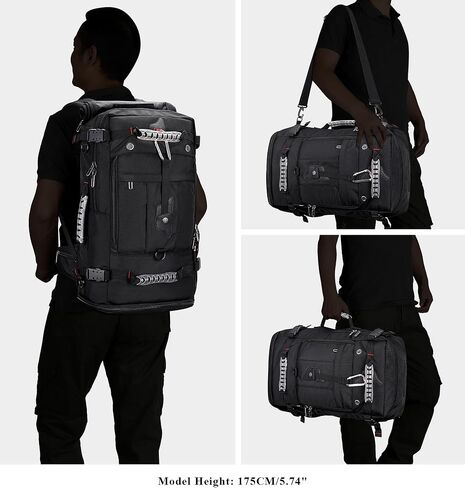 WITZMAN Travel Backpack for Men and Women Convertible Duffle Luggage Bag fit 17 Inch Laptop Carry On Bags for Airplane (B681 Black) in Saudi Arabia