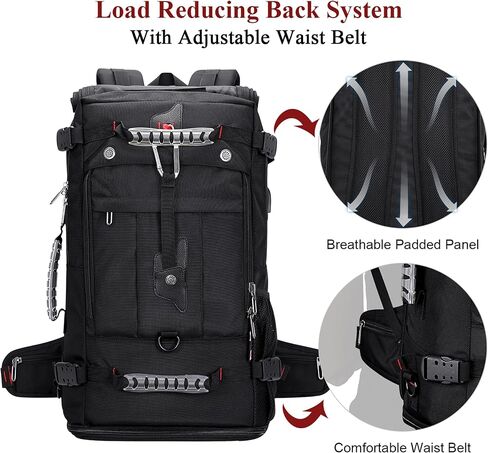WITZMAN Travel Backpack for Men and Women Convertible Duffle Luggage Bag fit 17 Inch Laptop Carry On Bags for Airplane (B681 Black) in Saudi Arabia