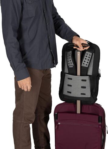 Osprey Ozone Slim Pack - حقيبة ظهر محمول خفيفة الوزن مع تعليق الهواء ، جيوب زجاجة ماء وتصميم سليم - يناسب معظم أجهزة الكمبيوتر المحمولة 16 بوصة - عنصر شخصي أو محمول متوافق ، أسود ، أسود in Saudi Arabia