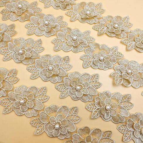 Generic Embroidered Lace Trim 2 Yards 3D Flower Lace Trim Flower Lace Satin Ribbon for Wedding Dress Handmade DIY Sewing Craft Supplies Decoration (Pink) in Saudi Arabia