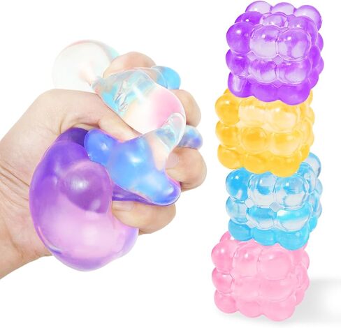 4Pack Squishy Squieve Toys ، لعبة الضغط الفائق ، ألعاب تخفيف الإجهاد للأطفال البالغين ، ألعاب حسية للأطفال المصابين بالتوحد ، ألعاب تململ ، تفضل حفلات الإغاثة بالقلق للفتيات والفتيان (القطن) in Kuwait
