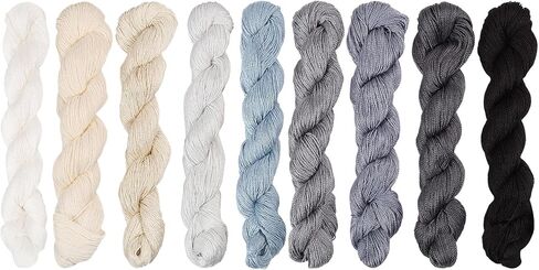 FreeBloss 9 PCS Sashiko Thread Sashiko Skein 100 M*9 ألوان (موضوع رمادي) Theregery Thread Thread اليابانية خياطة اللحف والتطريز Sashiko Kit Supplies Sewing Thread in Saudi Arabia