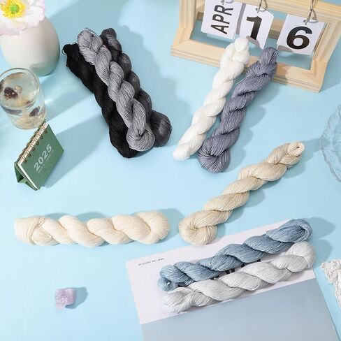 FreeBloss 9 PCS Sashiko Thread Sashiko Skein 100 M*9 ألوان (موضوع رمادي) Theregery Thread Thread اليابانية خياطة اللحف والتطريز Sashiko Kit Supplies Sewing Thread in Saudi Arabia