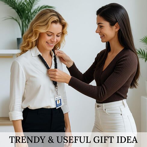 Scrunchie Lanyard Teacher مع بطاقة حامل الهوية ، Scrunchie Lanyard Stepressy للسيدات ، حبلات لطيفة من شارات الهوية ، مفاتيح ، محافظ ، حامل في سلسلة المفاتيح القابلة للسحب ، هدايا المعلمين (أسود) in Kuwait