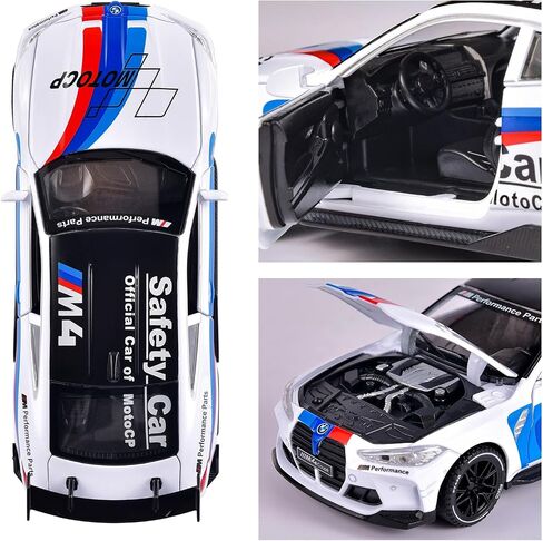 Toy Cars 1:32 M4 Diecast Cars - Light, Sound & Pull Back Function Model Cars- Zinc Alloy Car Model for Kids Who Love car Mechanics & Collecting Exotic Sports Car Toys (White) in Saudi Arabia