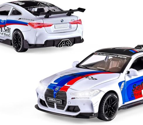 Toy Cars 1:32 M4 Diecast Cars - Light, Sound & Pull Back Function Model Cars- Zinc Alloy Car Model for Kids Who Love car Mechanics & Collecting Exotic Sports Car Toys (White) in Saudi Arabia