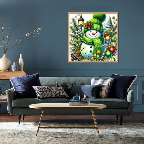 Christmas Diamond Painting Kits for Adults-5D Diamond Art Kits for Adults Beginner, DIY Snowman Full Drill Diamond Dots with Diamonds Picture Gem Art Crafts for Adult Decor 14x14 in in Kuwait