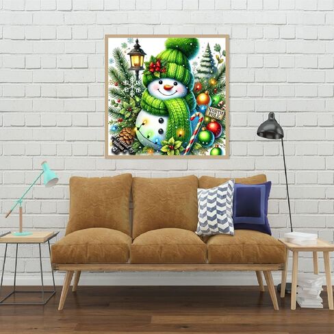 مجموعات الطلاء في عيد الميلاد الماس للبالغين-5D مجموعات فن الماس للبالغين المبتدئين ، DIY Snowman Cloy Drill Diamond Dots with Diamonds Picture Gem Art Form in Kuwait