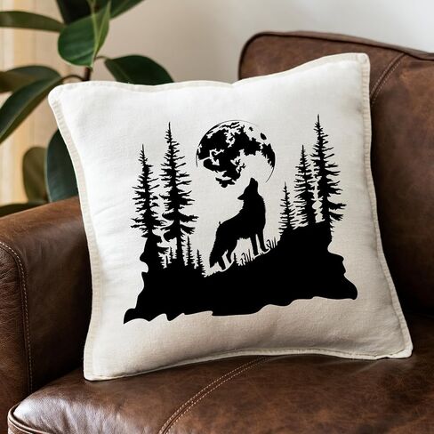 10 PCS Wolf Stencils Wood Burnig Stencils Animal Stencil Forest Mountain Tree Paw Mappleat in Kuwait