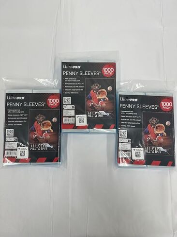 أكمام Ultra Pro Penny ، أكمام بطاقة تداول واضحة ، الحجم القياسي 2.5 × 3.5 بوصة ، 1000 حزمة العد ، حزمة 3 حزمة in Saudi Arabia