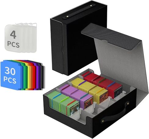 Trading Card Storage Box, MTG Deck Boxs, Card Storages Boxes, Baseball Cards Storage Boxs, Commander Decks Boxes, Sports Cards Storages, Mtg Commander Deckes Boxes,Deck Boxss Mtg (Black and Grey) in Saudi Arabia
