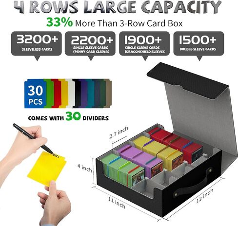 Trading Card Storage Box, MTG Deck Boxs, Card Storages Boxes, Baseball Cards Storage Boxs, Commander Decks Boxes, Sports Cards Storages, Mtg Commander Deckes Boxes,Deck Boxss Mtg (Black and Grey) in Saudi Arabia