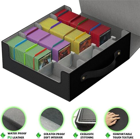 Trading Card Storage Box, MTG Deck Boxs, Card Storages Boxes, Baseball Cards Storage Boxs, Commander Decks Boxes, Sports Cards Storages, Mtg Commander Deckes Boxes,Deck Boxss Mtg (Black and Grey) in Saudi Arabia